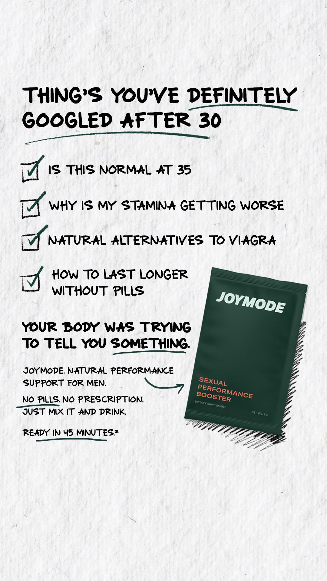 JoyMode handwritten checklist